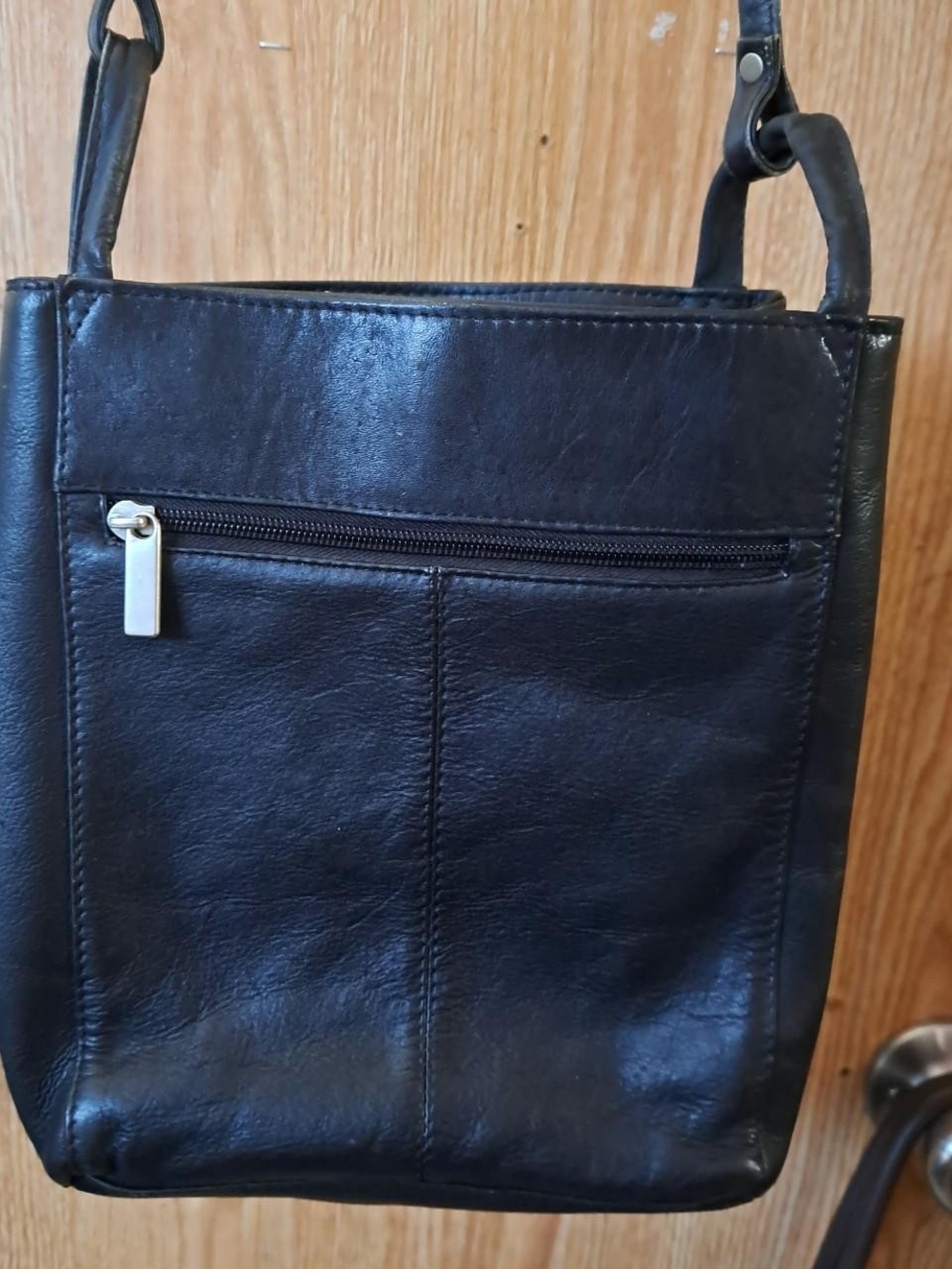 Black Leather Crossbody Bag - Classic Everyday Carry